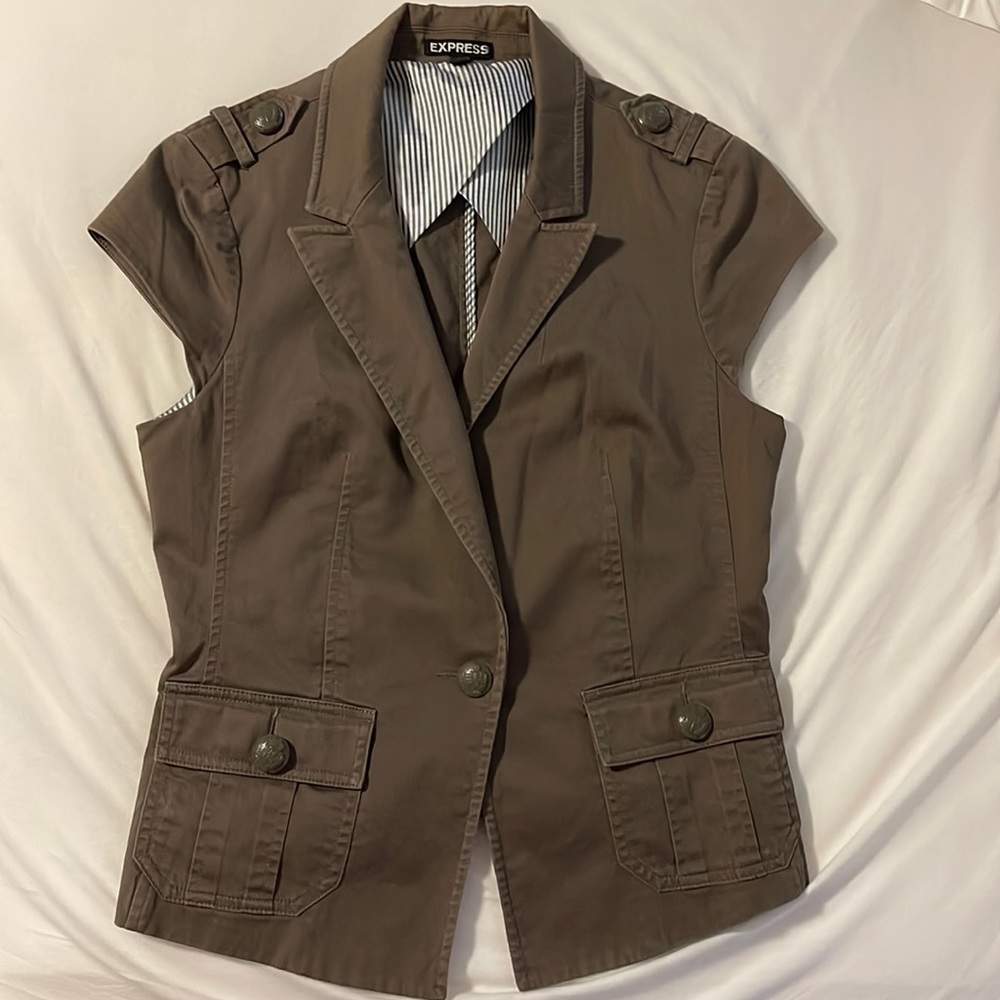 Medium, Army Green, Vest from Express